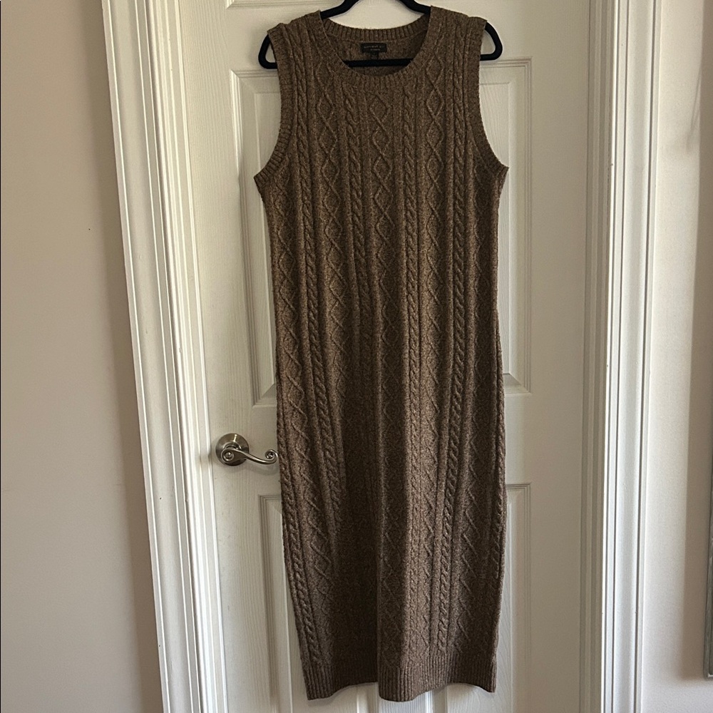 Current Air Brown Cable Knit Midi Dress